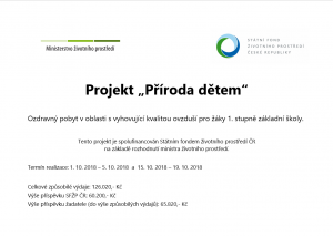 Projekt "Příroda dětem"